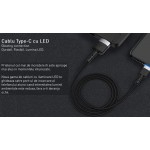 Tellur TLL155363 кабел за данни USB-A към USB-C с LED, 1.2 м, черен Tellur TLL155363 кабел за данни USB-A към USB-C с LED, 1.2 м, черен