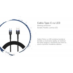 Tellur TLL155363 кабел за данни USB-A към USB-C с LED, 1.2 м, черен