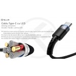 Tellur TLL155363 кабел за данни USB-A към USB-C с LED, 1.2 м, черен Tellur TLL155363 кабел за данни USB-A към USB-C с LED, 1.2 м, черен