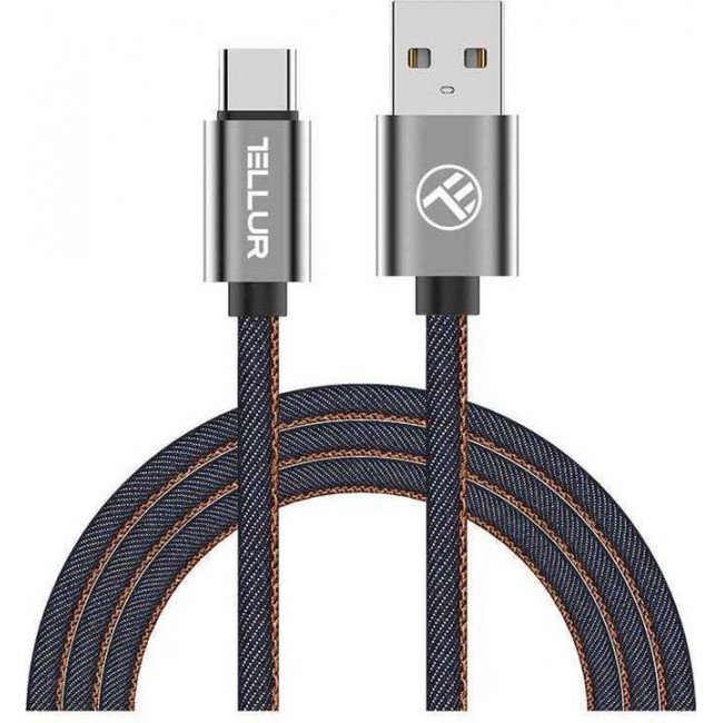 Tellur TLL155381 кабел за данни USB-A към USB-C, 1 м, Denim
