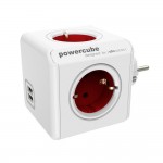 DesignNest PowerCube Original 1202RD разклонител с 4 гнезда и 2 USB порта, червен DesignNest PowerCube Original 1202RD разклонител с 4 гнезда и 2 USB порта, червен