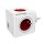 DesignNest PowerCube Original 1202RD разклонител с 4 гнезда и 2 USB порта, червен