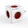 DesignNest PowerCube Original 1100RD разклонител с 5 гнезда, червен