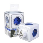 DesignNest PowerCube Original 1202BL разклонител с 4 гнезда и USB, син