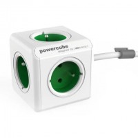 DesignNest PowerCube Extended 1300GN разклонител, 5 гнезда, 1,5 м кабел, зелен