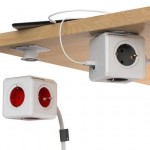 DesignNest PowerCube Extended 1402BL разклонител с 4 гнезда, 2 USB-A порта и кабел 1,5 м, син