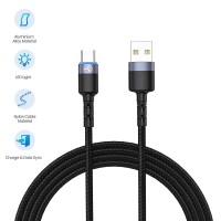 Tellur TLL155314 кабел за данни USB-A към USB-C с LED светлина, 2 м, черен