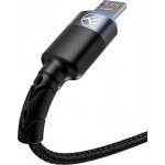 Tellur TLL155353 кабел за данни и зареждане, USB-A към Micro-USB, LED, 1.2 м, черен