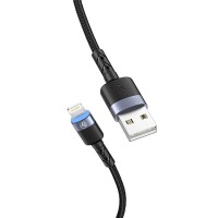 Tellur TLL155324 кабел за данни USB-A към Lightning с LED, 2 м, черен