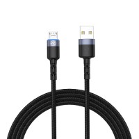 Tellur TLL155304 кабел за данни USB-A към Micro-USB с LED, 2 м, черен