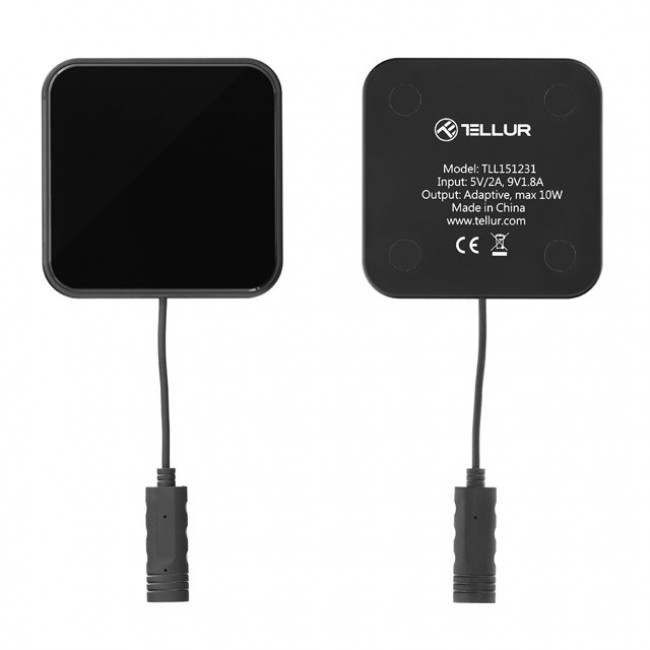 Tellur WCP03 Qi Ultra-Slim безжично зарядно с бързо зареждане, Micro-USB, 10W, черно Tellur WCP03 Qi Ultra-Slim безжично зарядно с бързо зареждане, Micro-USB, 10W, черно