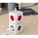 DesignNest PowerCube Original 1202GY разклонител, 4 гнезда, 2 USB, сив