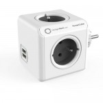 DesignNest PowerCube Original 1202GY разклонител, 4 гнезда, 2 USB, сив
