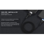 Tellur TLL155373 кабел за данни USB-A към Lightning с LED, 1.2 м, черен