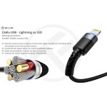 Tellur TLL155373 кабел за данни USB-A към Lightning с LED, 1.2 м, черен