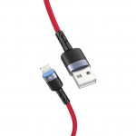 Tellur TLL155354 кабел за данни и зареждане USB-A към Lightning с LED, 1,2 м, червен