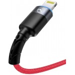Tellur TLL155354 кабел за данни и зареждане USB-A към Lightning с LED, 1,2 м, червен
