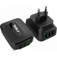 Tellur TLL151081 3-портово USB стенно зарядно с Quick Charge 3.0, 5A, черно