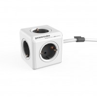 DesignNest PowerCube Extended 1300GY-DEEXPC разклонител, 5 гнезда, 1.5 м кабел, сив