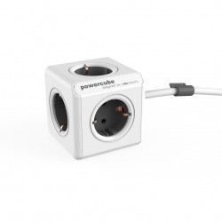 DesignNest PowerCube Extended 1300GY-DEEXPC разклонител, 5 гнезда, 1.5 м кабел, сив