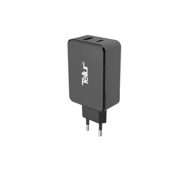 Tellur TLL151071 Dual USB стенно зарядно с Quick Charge 3.0, USB-C, 6 A, бяло Tellur TLL151071 Dual USB стенно зарядно с Quick Charge 3.0, USB-C, 6 A, бяло
