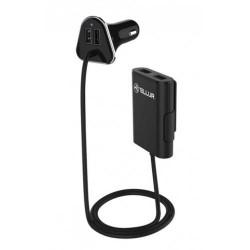 Tellur TLL151141 4-портово USB зарядно за автомобил с удължител, 9.6A, черно