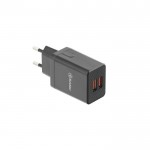 Tellur HC204 Dual USB стенно зарядно, 2 x USB, 12W, черно
