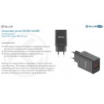 Tellur HC204 Dual USB стенно зарядно, 2 x USB, 12W, черно