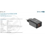 Tellur HC204 Dual USB стенно зарядно, 2 x USB, 12W, черно