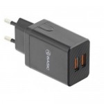 Tellur HC204 Dual USB стенно зарядно, 2 x USB, 12W, черно