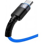Tellur TLL155344 кабел за данни USB-A към USB-C с LED, 1.2 м, син