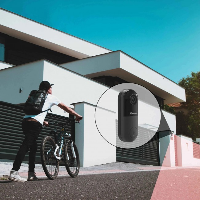 Tellur Video DoorBell WiFi TLL331251 видеодомофон, 1080p, MicroSD, PIR, черен Tellur Video DoorBell WiFi TLL331251 видеодомофон, 1080p, MicroSD, PIR, черен