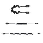 Tellur TLL155394 разтегателен кабел за данни USB-A към Micro-USB, 1.8 м, черен