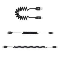 Tellur TLL155394 разтегателен кабел за данни USB-A към Micro-USB, 1.8 м, черен