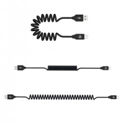 Tellur TLL155394 разтегателен кабел за данни USB-A към Micro-USB, 1.8 м, черен