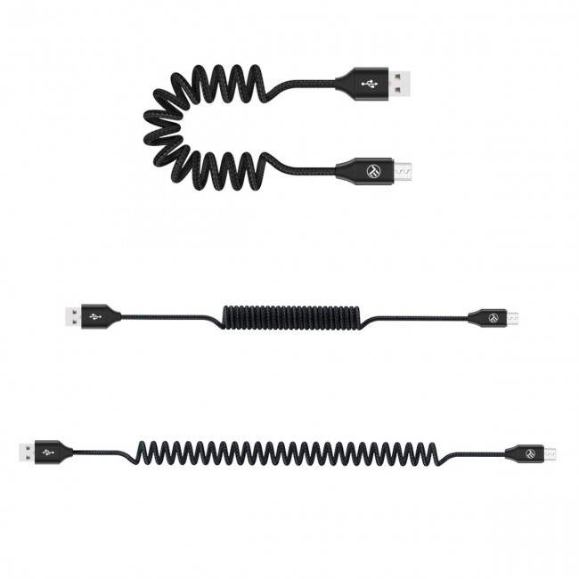 Tellur TLL155394 разтегателен кабел за данни USB-A към Micro-USB, 1.8 м, черен