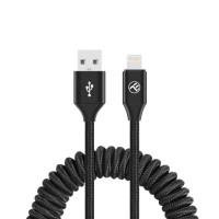 Tellur TLL155396 кабел за данни USB-A към Lightning, разтегателен, 1.8 м, черен