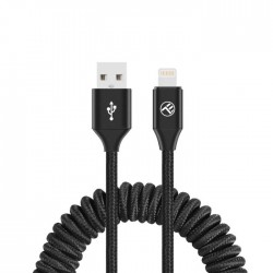 Tellur TLL155396 кабел за данни USB-A към Lightning, разтегателен, 1.8 м, черен