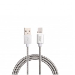 Tellur TLL155321 кабел за данни, USB-A към USB-C, 1 м, магнитен, сребрист