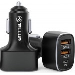 Tellur FCC9 TLL151281 зарядно за кола, 2 x QC3.0 + USB-C PD 20W, 56W, 9A, черно Tellur FCC9 TLL151281 зарядно за кола, 2 x QC3.0 + USB-C PD 20W, 56W, 9A, черно