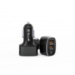 Tellur FCC9 TLL151281 зарядно за кола, 2 x QC3.0 + USB-C PD 20W, 56W, 9A, черно Tellur FCC9 TLL151281 зарядно за кола, 2 x QC3.0 + USB-C PD 20W, 56W, 9A, черно