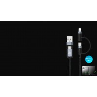 Tellur TLL155411 кабел за данни 4 в 1 USB-A/USB-C към USB-C/Lightning, 1 м, черен