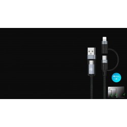 Tellur TLL155411 кабел за данни 4 в 1 USB-A/USB-C към USB-C/Lightning, 1 м, черен