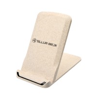Tellur Green Qi TLL151311 безжично зарядно с бързо зареждане, USB-C, 15 W, сгъваемо, кремаво
