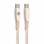 Tellur Green PD60W TLL155441 кабел за данни, USB-C - USB-C, 1 м, кремав Tellur Green PD60W TLL155441 кабел за данни, USB-C - USB-C, 1 м, кремав