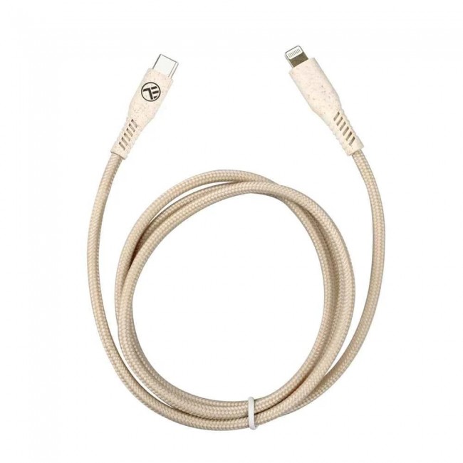 Tellur Green PD20W TLL155451 кабел за данни USB-C към Lightning, 1 м, кремав