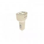 Tellur Green TLL151341 зарядно за кола 2 в 1, USB-A/USB-C, 36 W, 6 A, кремаво