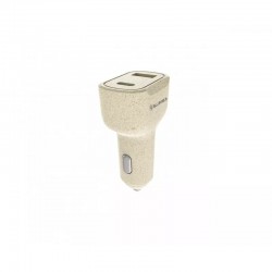 Tellur Green TLL151341 зарядно за кола 2 в 1, USB-A/USB-C, 36 W, 6 A, кремаво