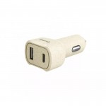 Tellur Green TLL151341 зарядно за кола 2 в 1, USB-A/USB-C, 36 W, 6 A, кремаво