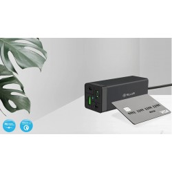 Tellur PDHC2 стенно зарядно устройство 65W, 2xPD 3.0, 2xQC 3.0, черно